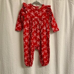 The Beaufort Bonnet Company Red Bow Onesie